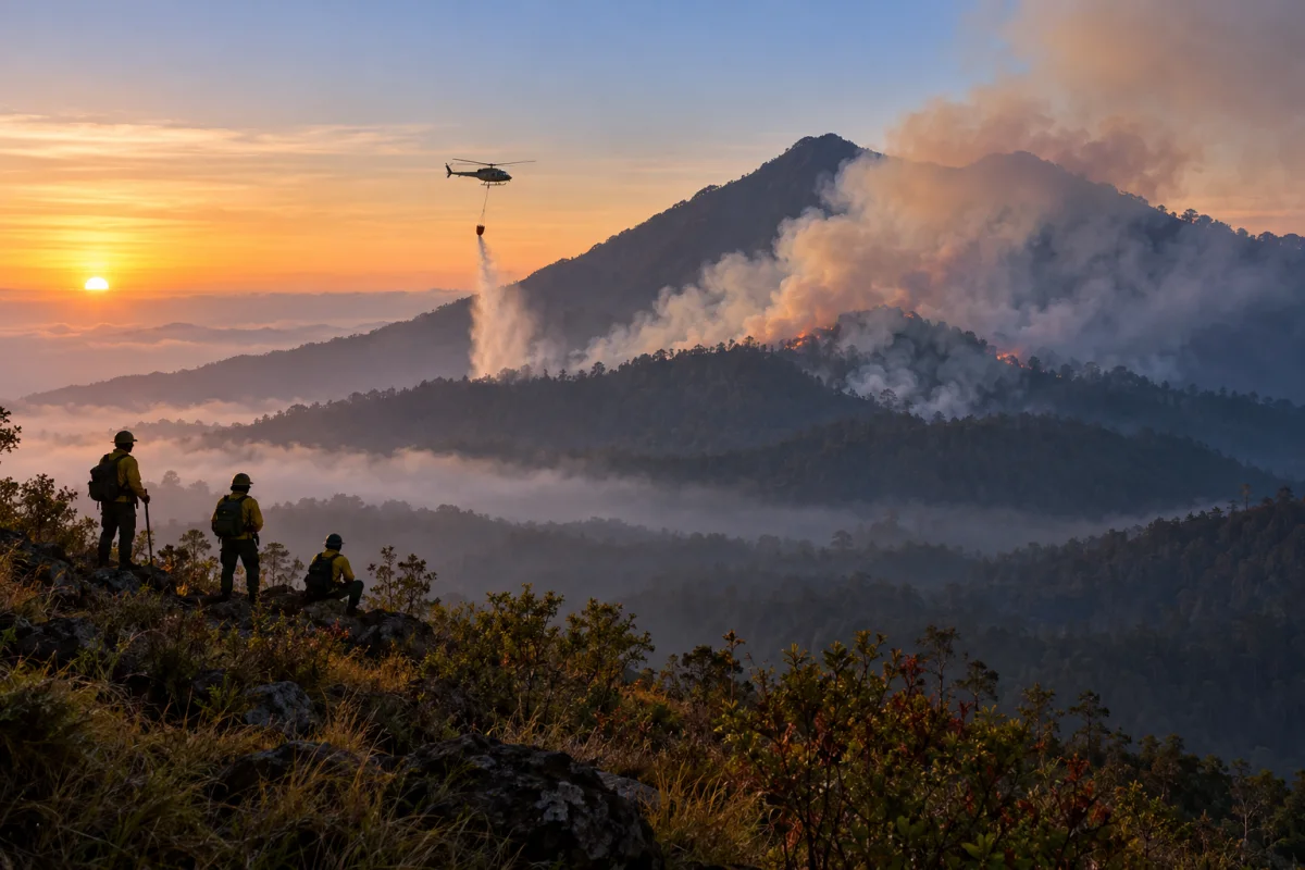Karhutla Gunung Lawu Tersisa Satu Titik Api, Penyisiran dan Water Bombing Dilanjutkan